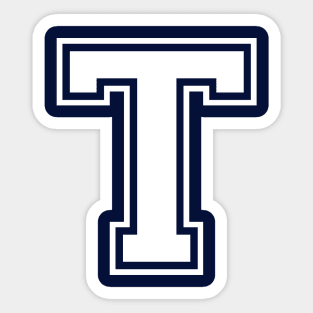 Initial Letter T - Varsity Style Design Sticker